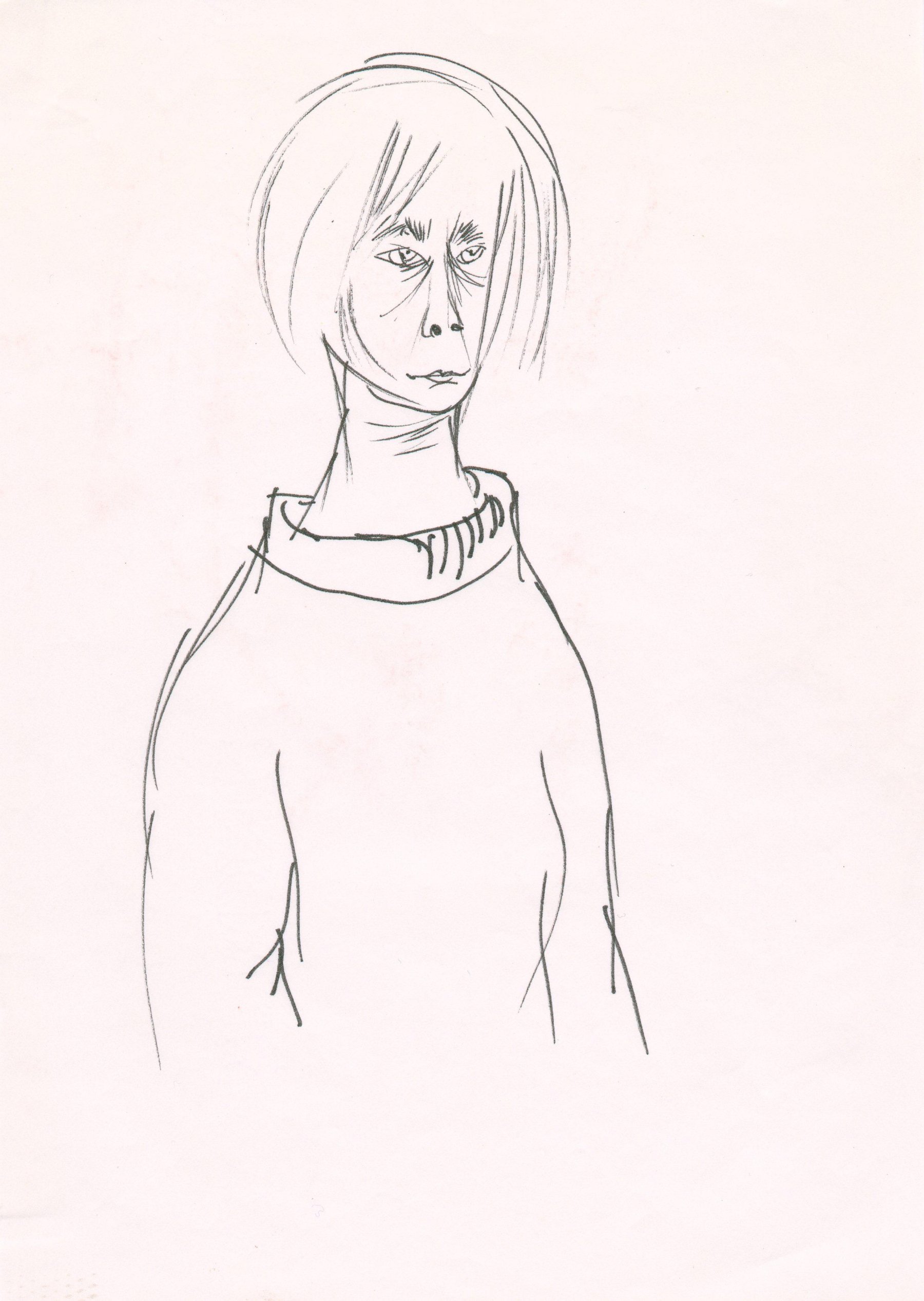 Selvportrett av Tove Jansson, tusj på papir. Foto: Tove Jansson Estate.