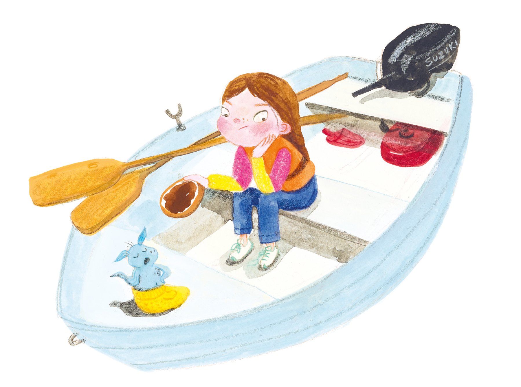 Utsnitt fra *Aria og monstertåka*(2023) av Maria Lillebo. Publisert av Cappelen Damm.