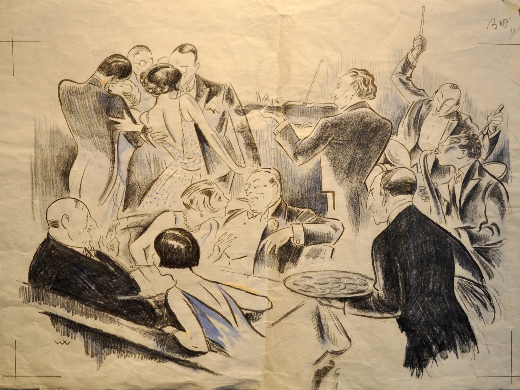 Original blyanttegning av William Lunden (58 x 41 cm). Titulert *Fjong aften* i den nye salgskatalogen. Foto: Egon Låstad