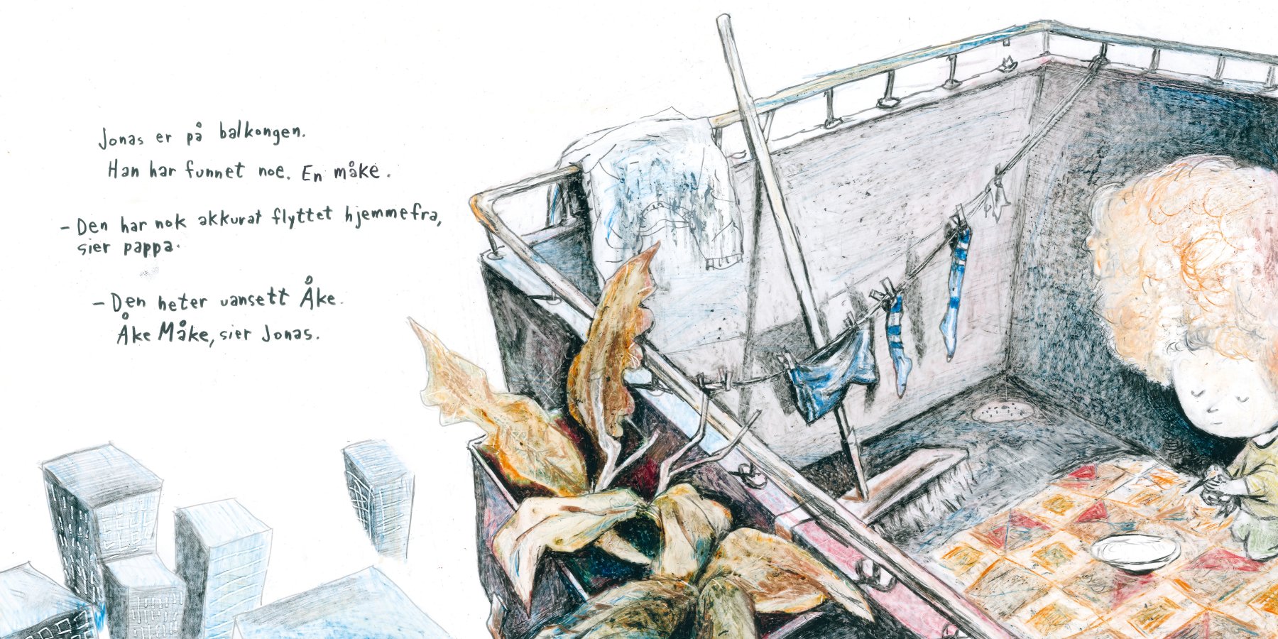 Oppslag fra *Hvor ble det av?* (2023) illustrert av Per Dybvig, tekst av Lars Joachim Grimstad og publisert av Aschehoug forlag.